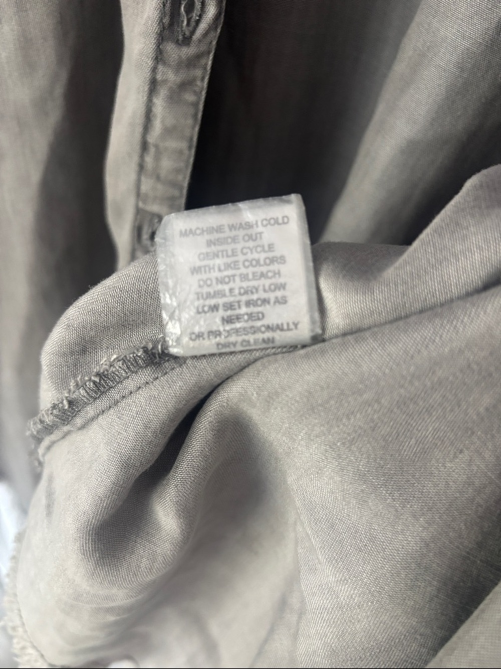 Thread & Supply Frayed-Hem Button Front Blouse in Gray - Picture 13 of 13